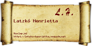 Latzkó Henrietta névjegykártya