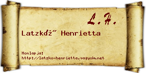 Latzkó Henrietta névjegykártya
